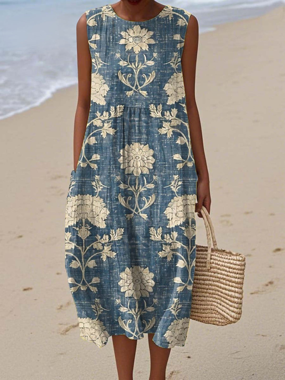 Arlena – Vintage Bloom Sleeveless Dress