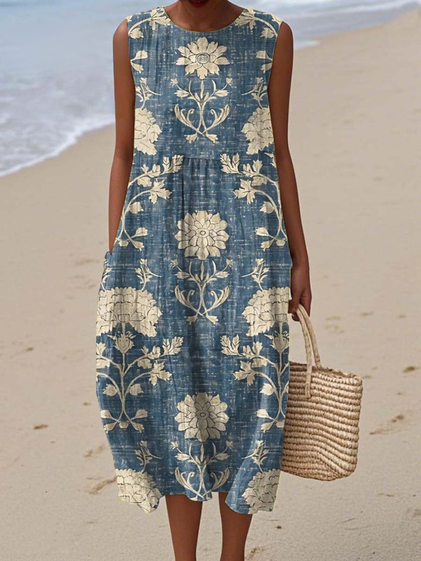 Arlena – Vintage Bloom Sleeveless Dress