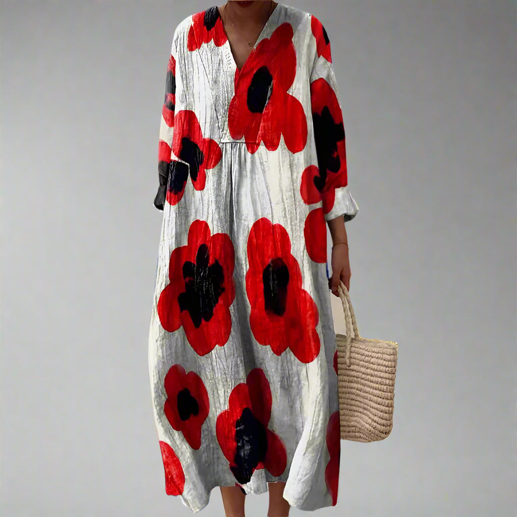 Evelyn™ | Elegant Long Sleeve Maxi Dress With Floral Print