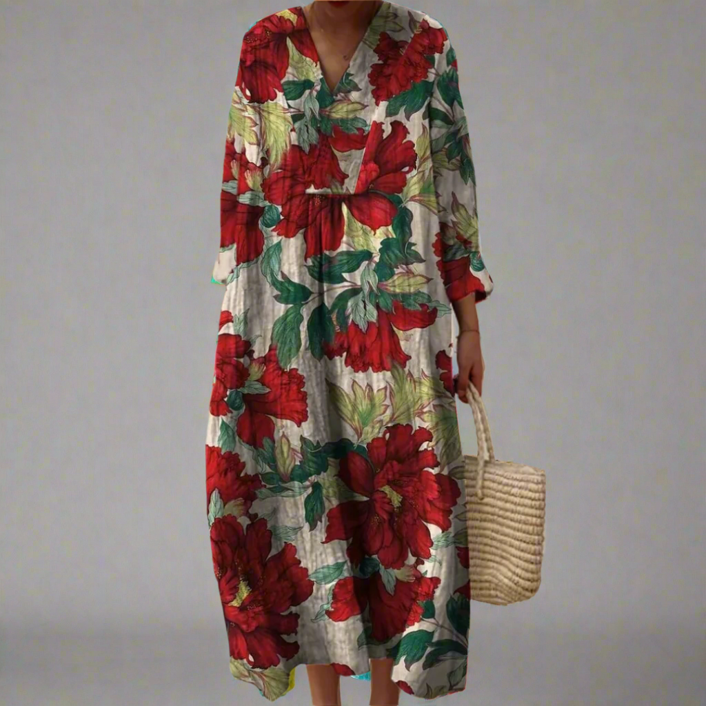 Evelyn™ | Floral Long Sleeve Maxi Dress for Women