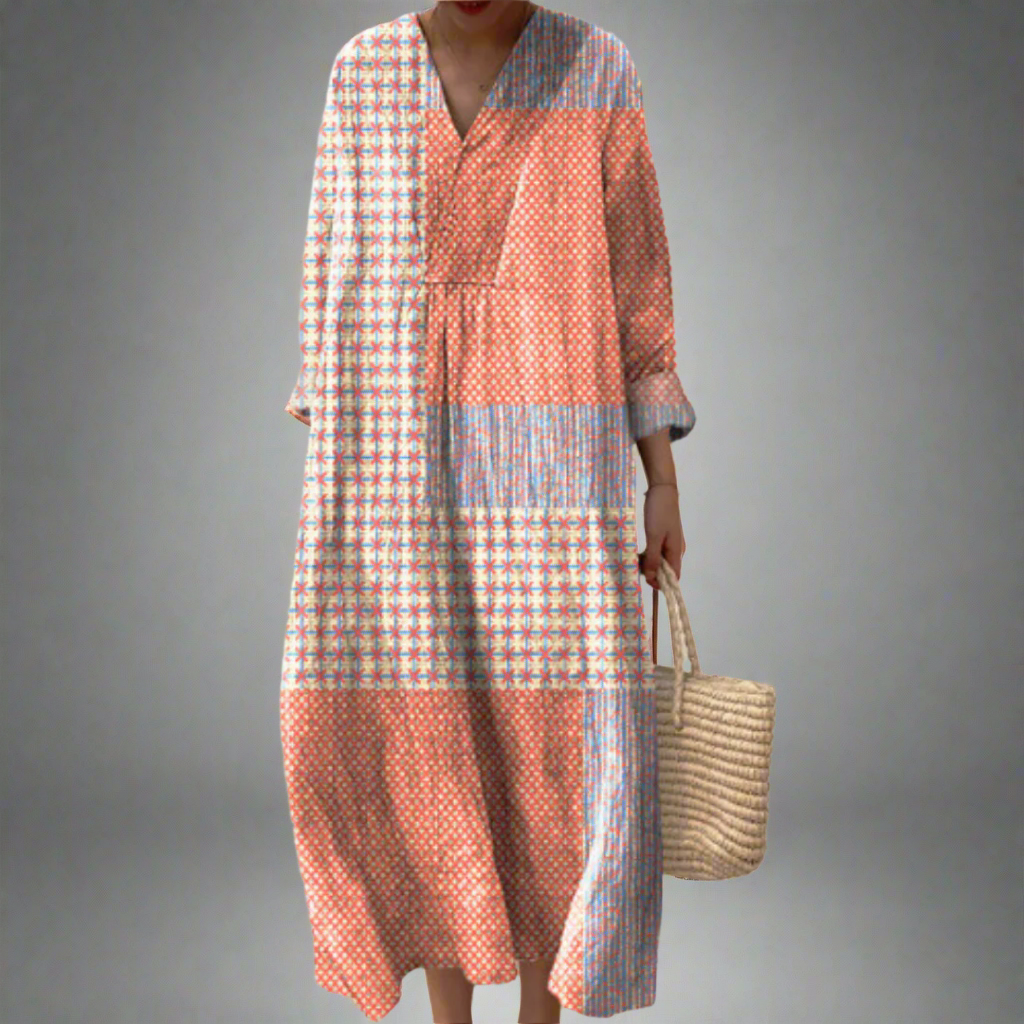 Nora™ | Playful Long Sleeve Midi Dress