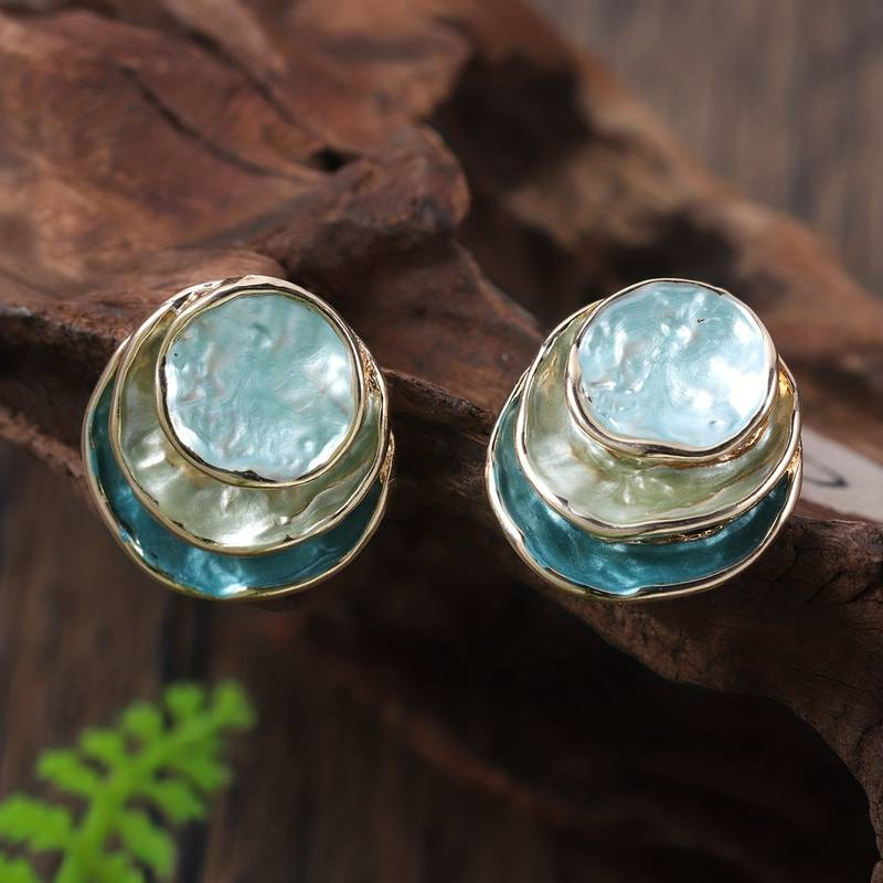 Ocean™ | Elegant Hand-Painted Hoop Earrings