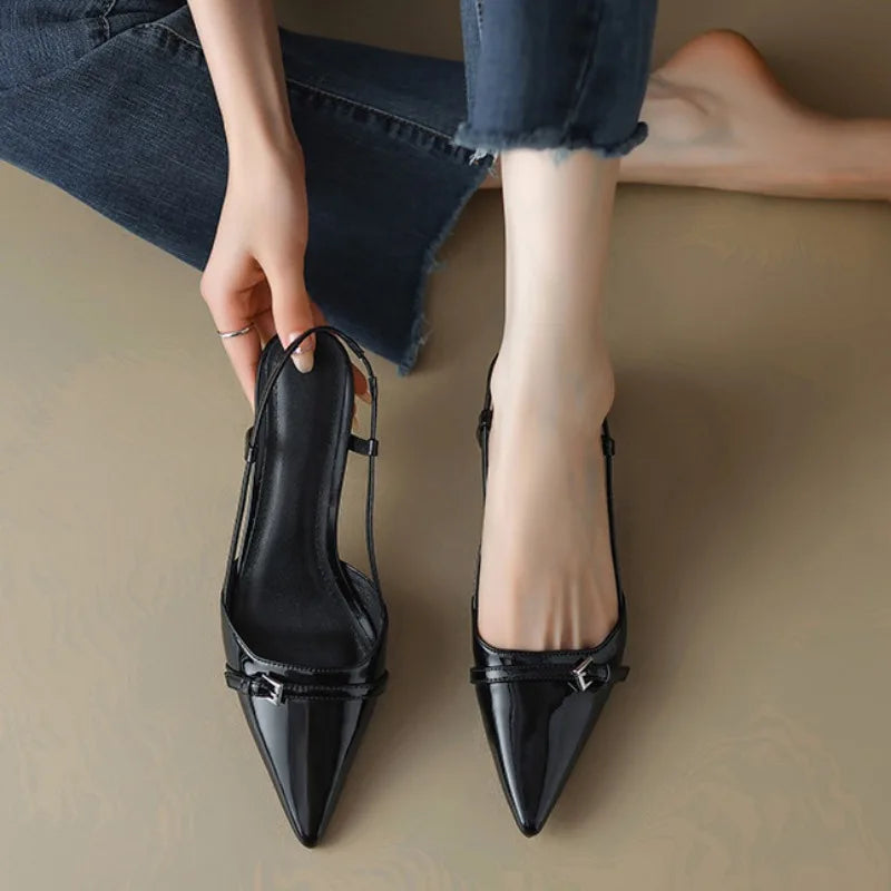 Variant image for Black Kitten Heels - Stylish Comfort for Office & Evening Wear-13