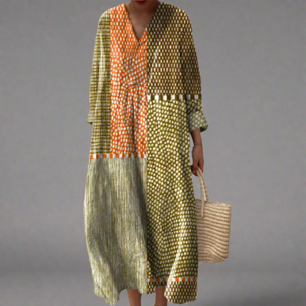 Vivienne™ | Artistic Maxi Dress with Sleeves for Women