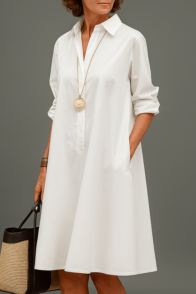 Waltraud™ | Effortlessly Elegant White Midi Dress