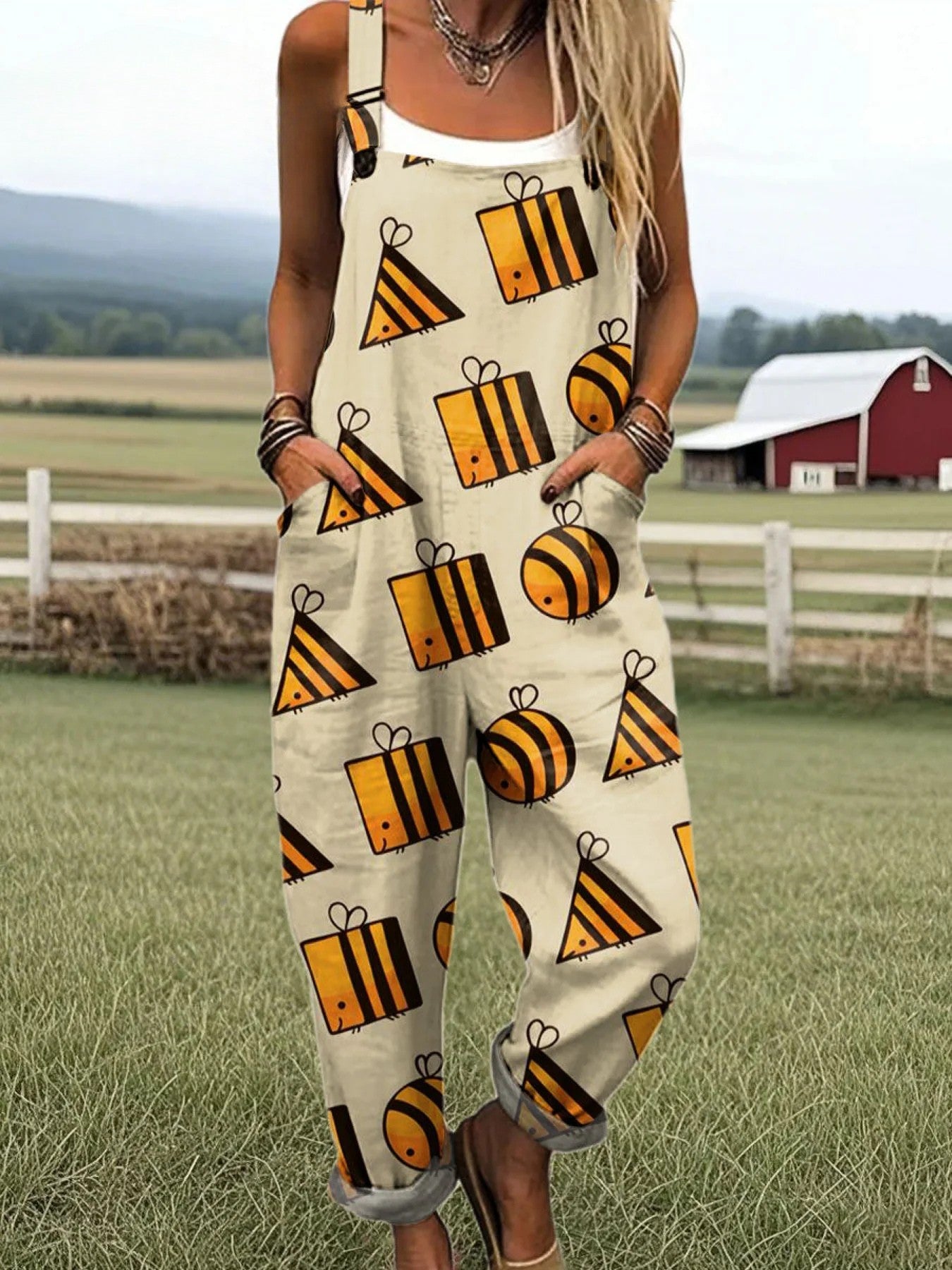 Women's Jumpsuit - Vintage Floral Design, Wide Leg Comfort & Style