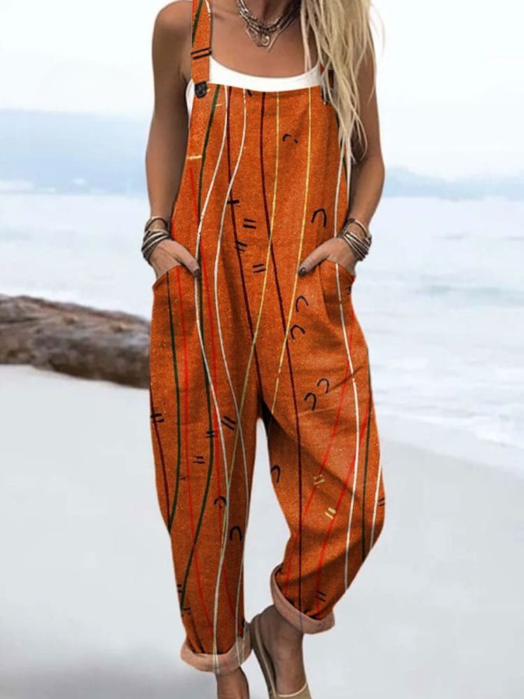 Women's Jumpsuit - Vintage Floral Design, Wide Leg Comfort & Style