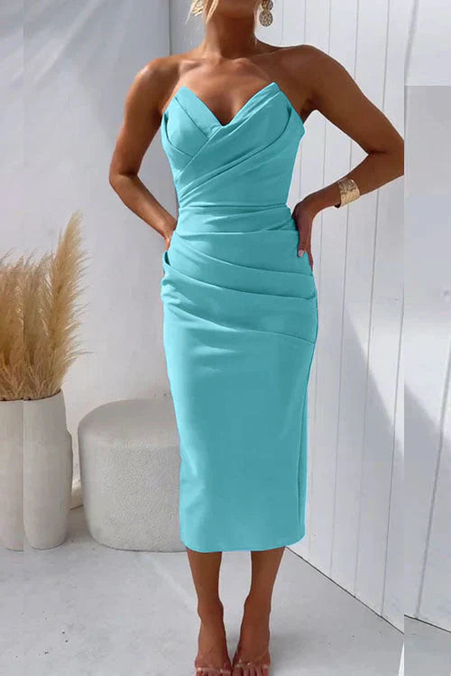 Variant image for Black Midi Dress for Women - Elegant Design with Captivating Slit-17