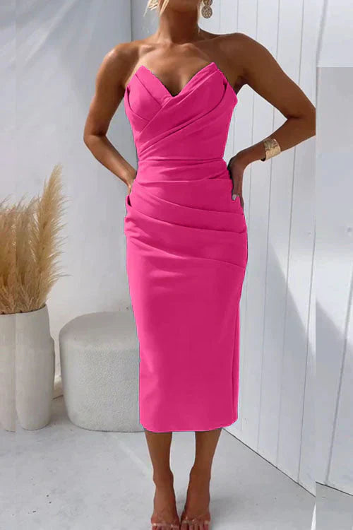 Variant image for Black Midi Dress for Women - Elegant Design with Captivating Slit-29