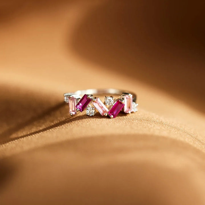 Breast Cancer Awareness-It is ok to not be ok Pink Diamond Ring
