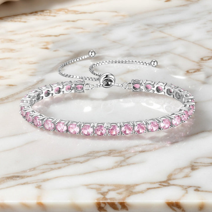 Breast Cancer Awareness Pink Tennis Bracelet