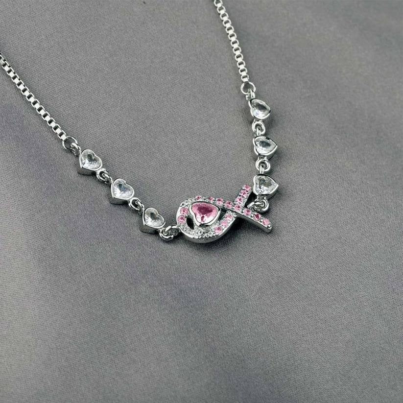 Breast Cancer Awareness-Pink Ribbon Heart Adjustable Bracelet