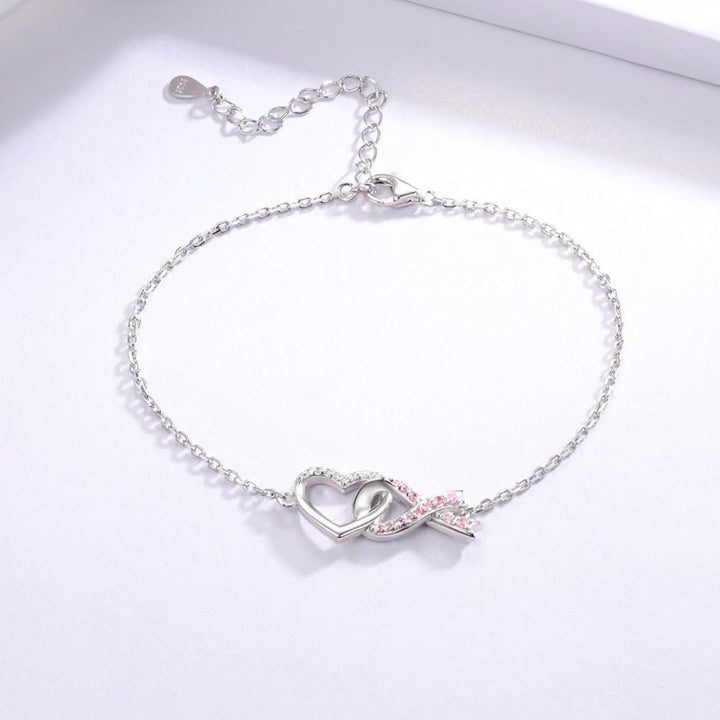 Breast Cancer Awareness Love Pink Ribbon Bracelet