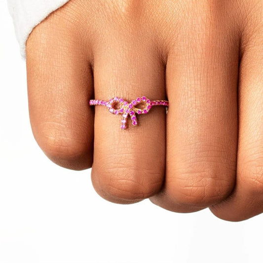S925 Raise Awareness Of Breast Cancer Pink Ribbon Ring