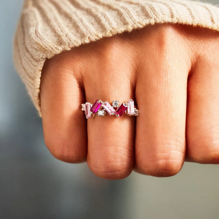 Breast Cancer Awareness-It is ok to not be ok Pink Diamond Ring