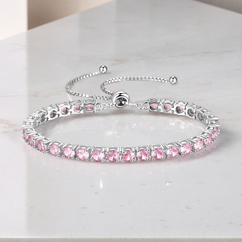 Breast Cancer Awareness Pink Tennis Bracelet