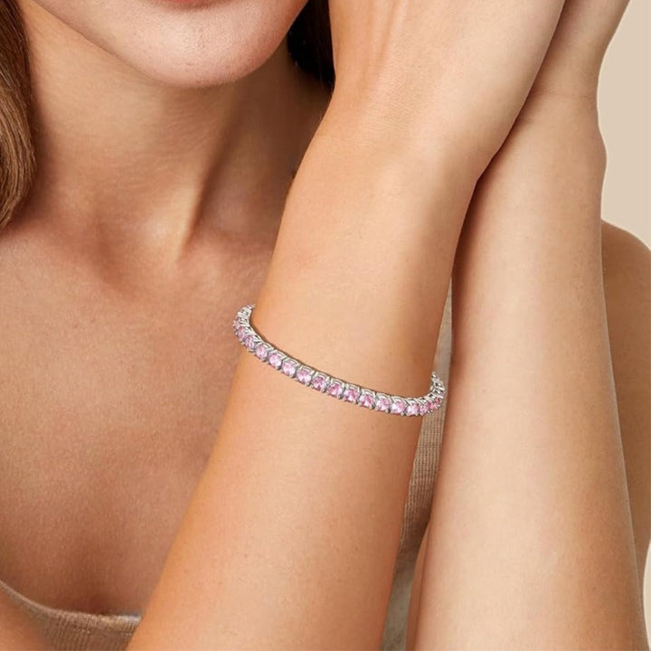 Breast Cancer Awareness Pink Tennis Bracelet