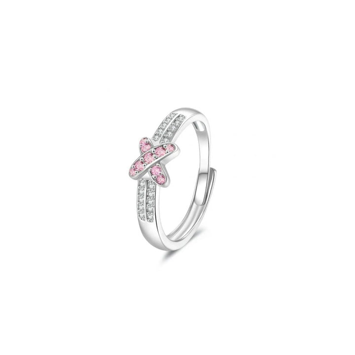 Breast Cancer Awareness-Pink Diamond Adjustable Ring