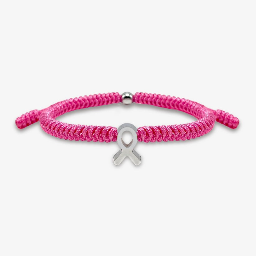 Breast Cancer Awareness Pink Ribbon Bangle Bracelets