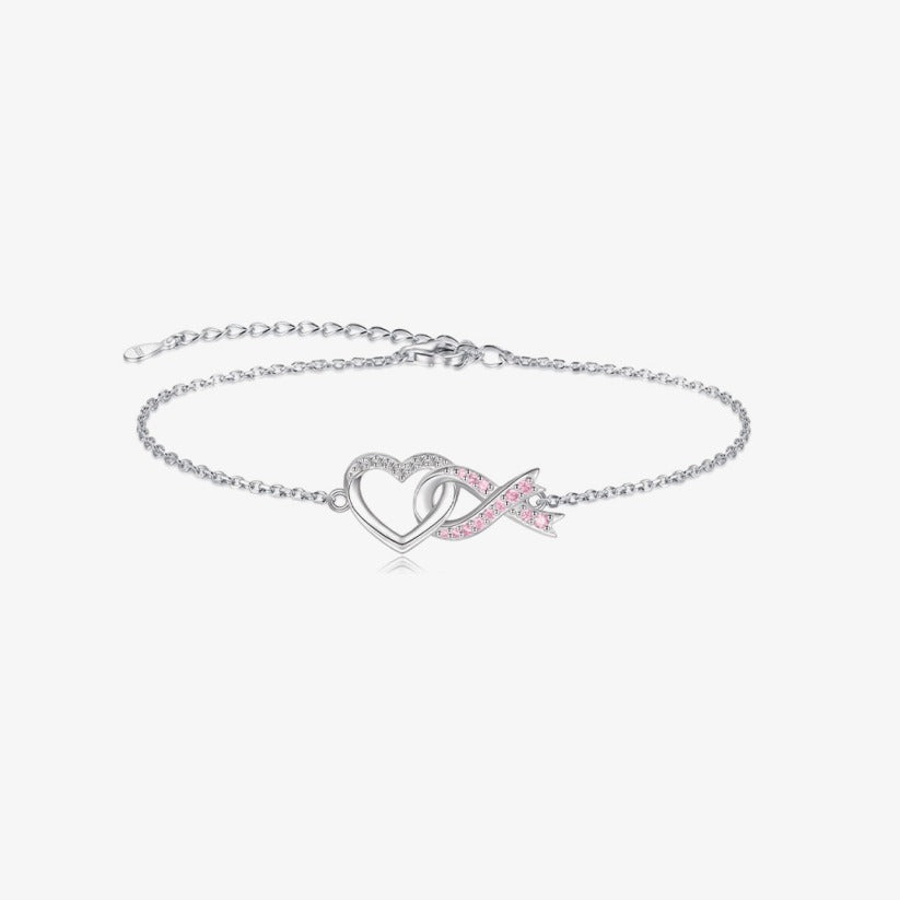 Breast Cancer Awareness Love Pink Ribbon Bracelet