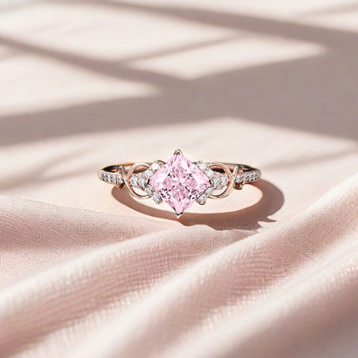 Breast Cancer Awareness- Cut Moissanite Ring