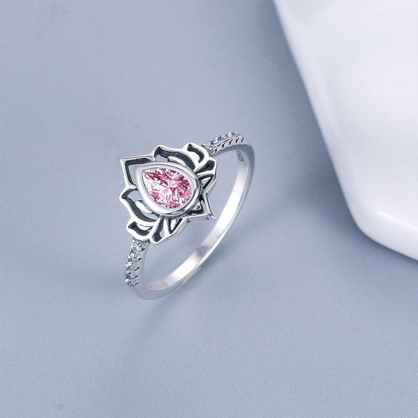 I Wear Pink For Myself To Defeat Breast Cancer pink Lotus Flower Rings