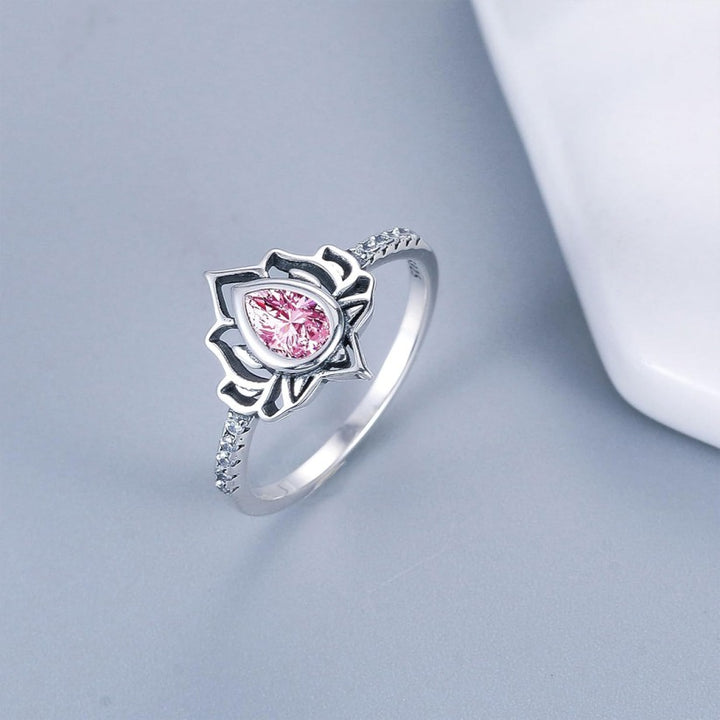 I Wear Pink For Myself To Defeat Breast Cancer pink Lotus Flower Rings