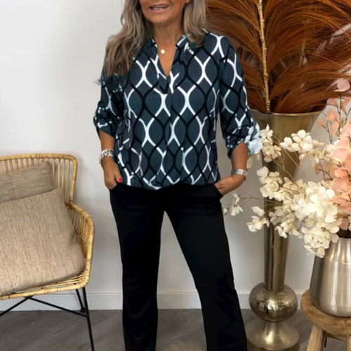 Renee | Graceful Geometric Blouse