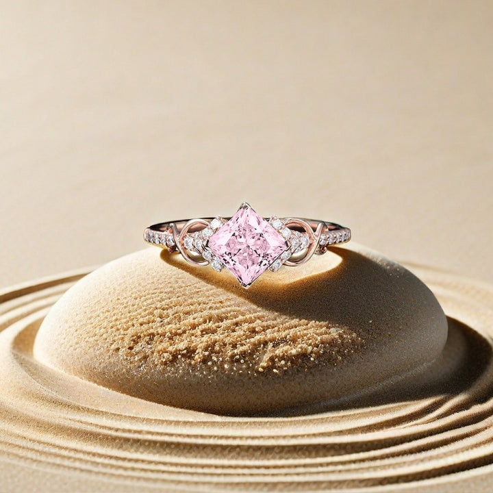 Breast Cancer Awareness- Cut Moissanite Ring