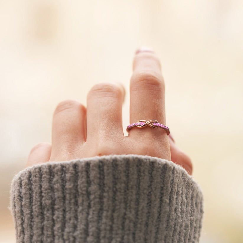 Raise Awareness Of Breast Cancer Pink Infinity Diamond Ring
