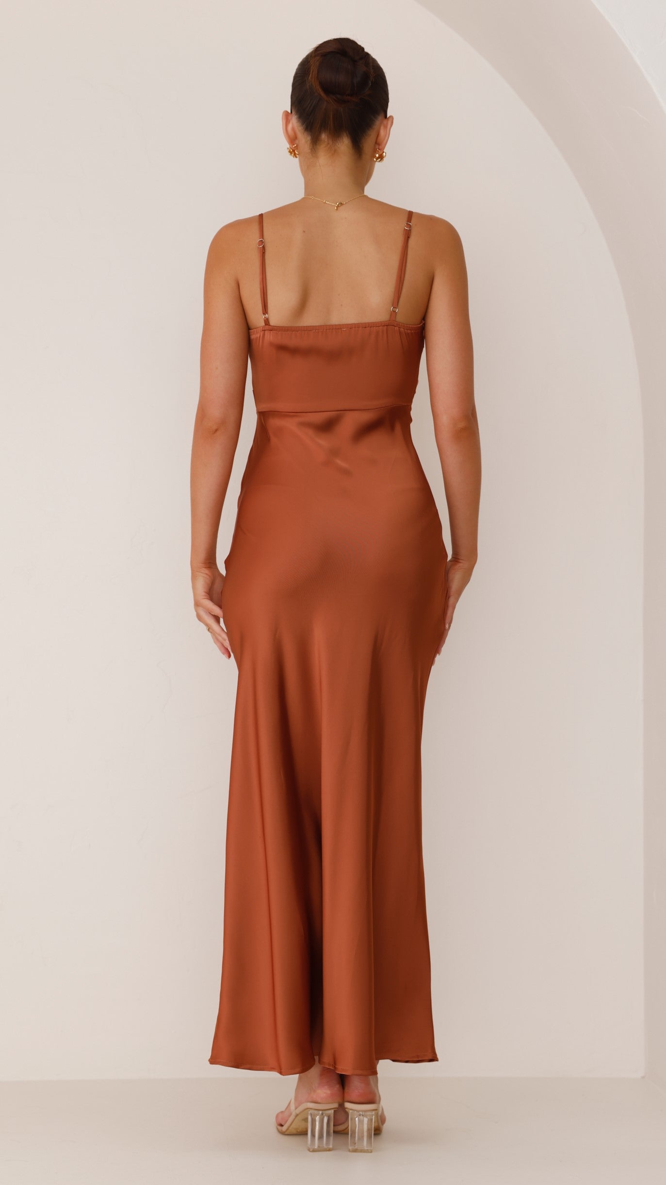 Maxi Dresses for Women - Elegant Copper Design with Adjustable Straps