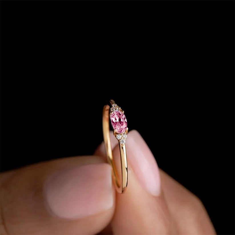 Breast Cancer Awareness-I wear pink for myself diamond thin ring
