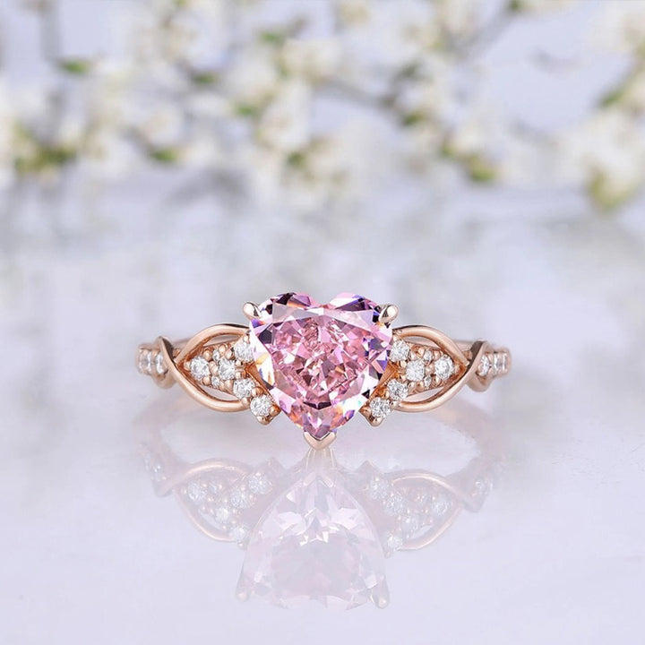 Breast Cancer Awareness Pink Diamond Ring