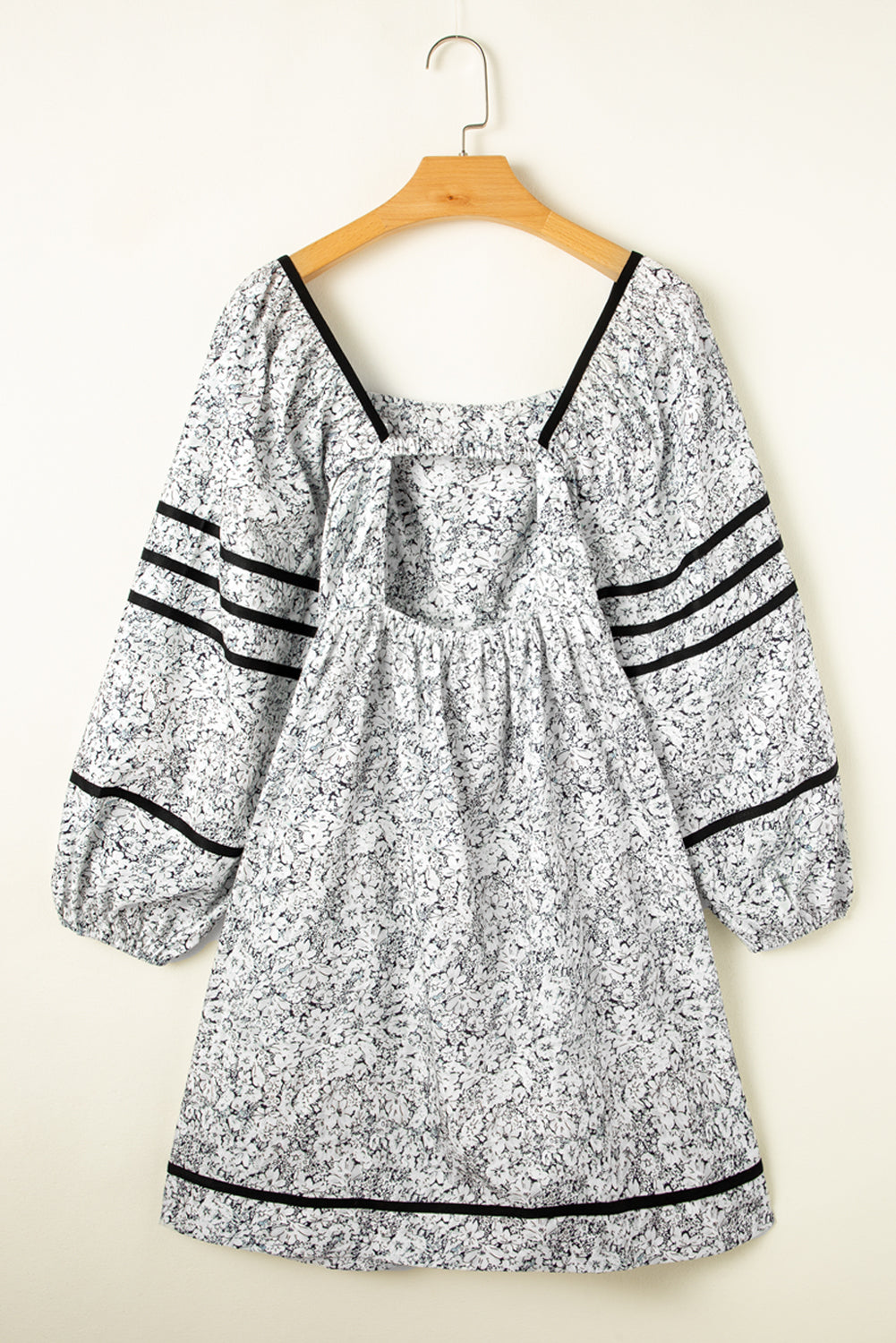 Floral Print Open Back Mini Dress