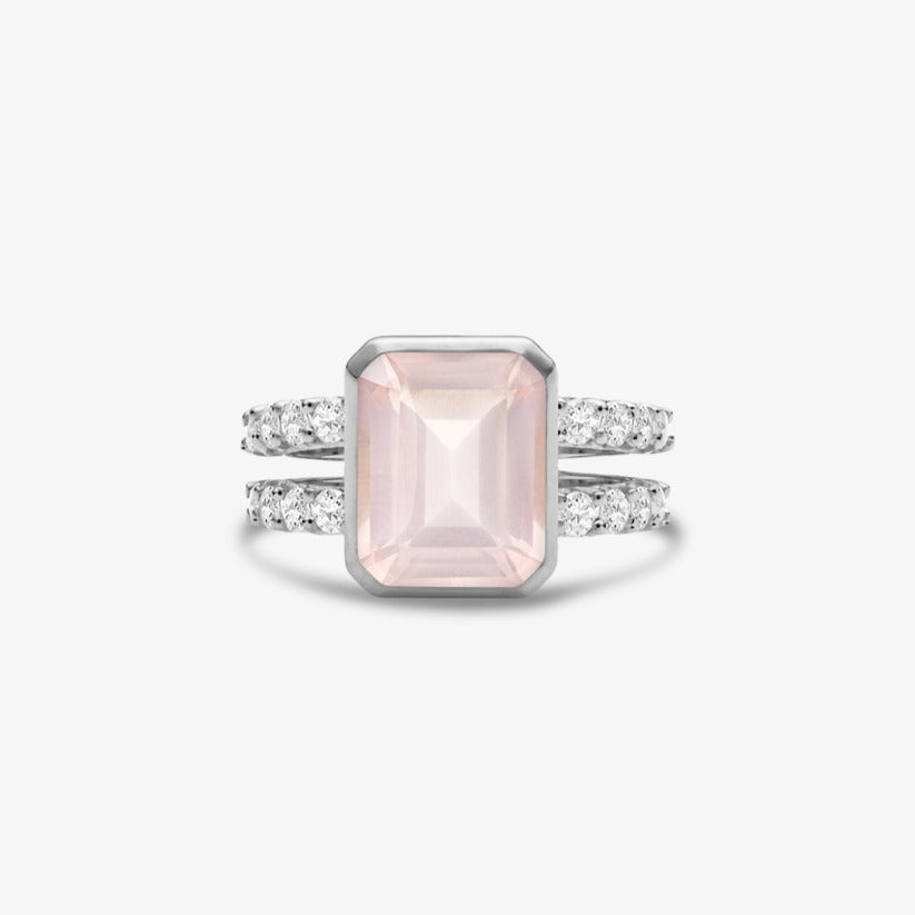 Breast Cancer I Am Enough Rose Quartz Ring