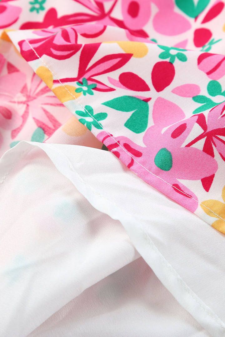 Smocked Bodice Ruffle  Floral Dresses