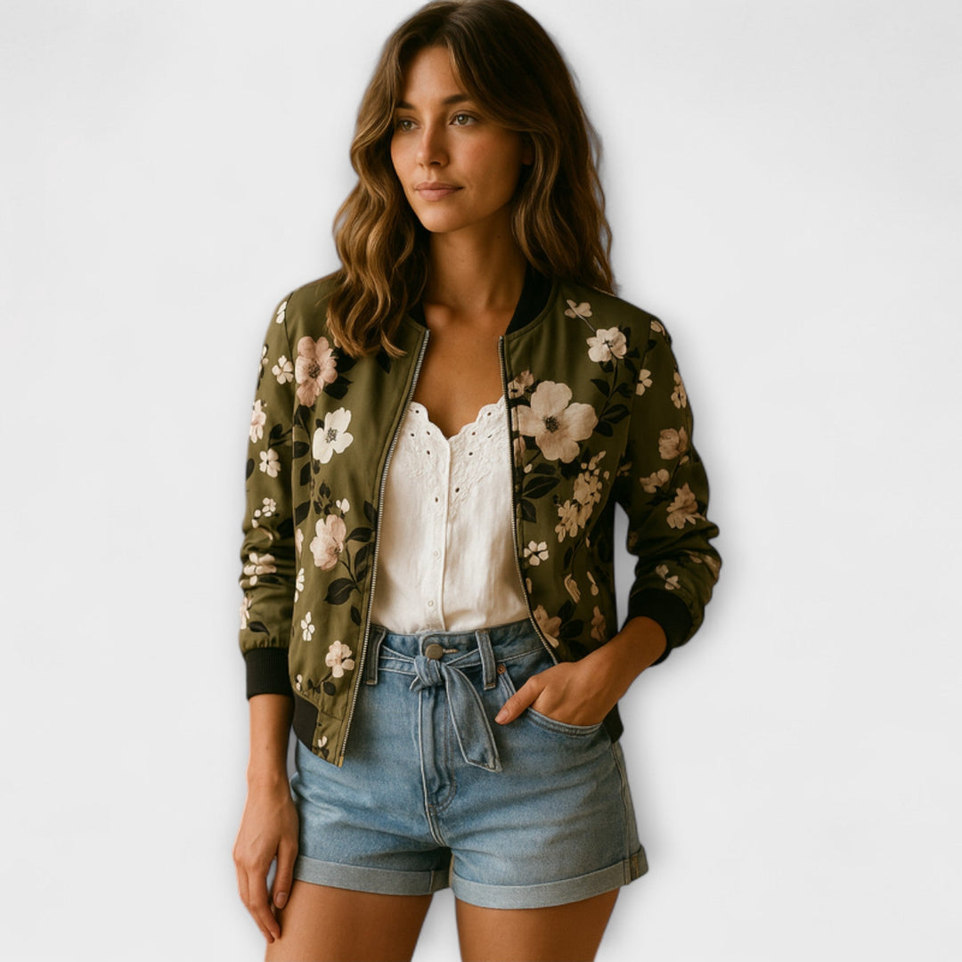 Andreia™ | Stylish Floral Bomber Jacket for Women