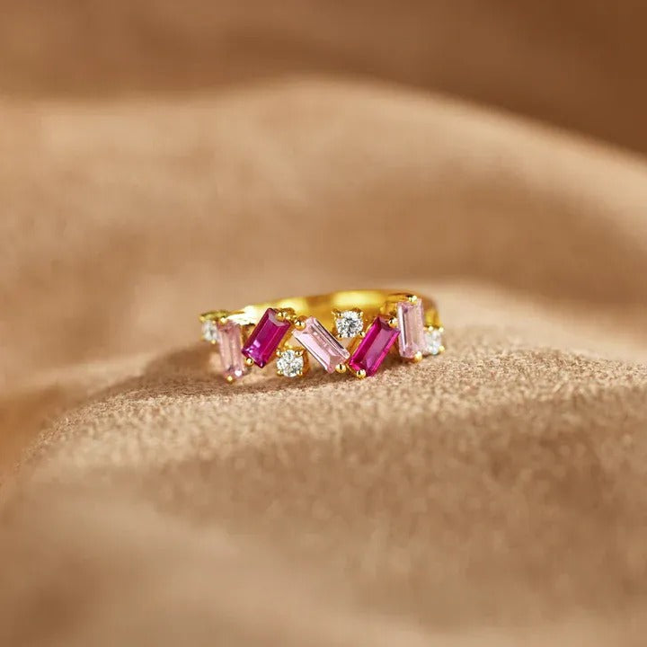 Breast Cancer Awareness-It is ok to not be ok Pink Diamond Ring