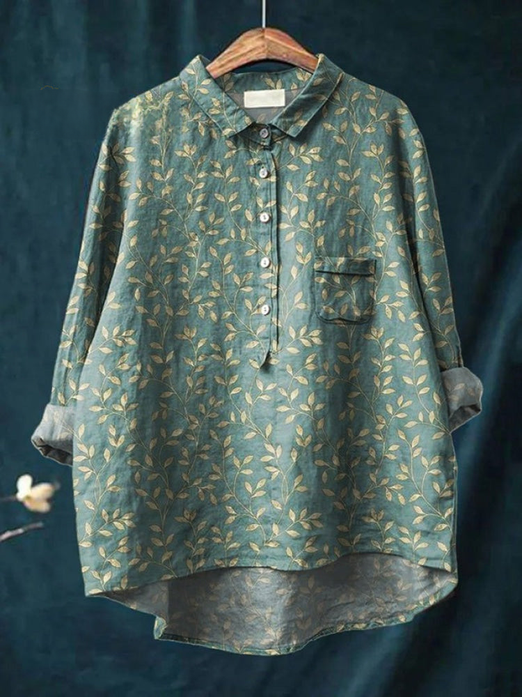 Camille - Olive Bloom Shirt 0