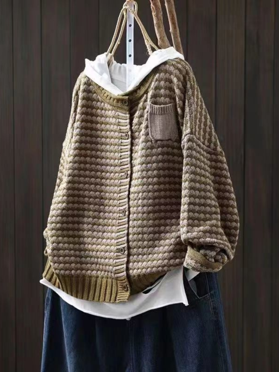 Celine | Textured Knitted Cardigan