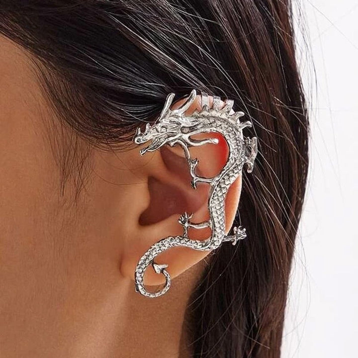 Charm™ | Elegant Silver Dragon Earrings