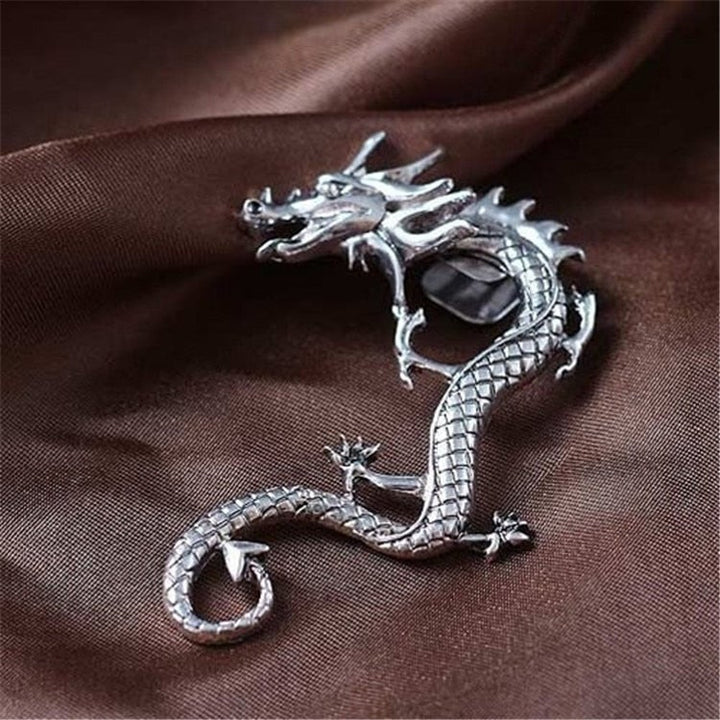 Charm™ | Elegant Silver Dragon Earrings