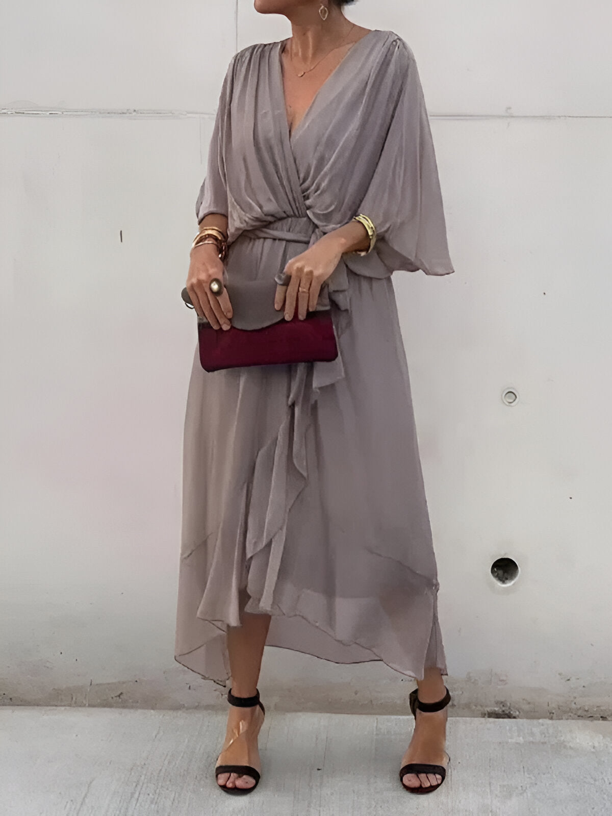 Claire™ | Effortless White Midi Dress for Women