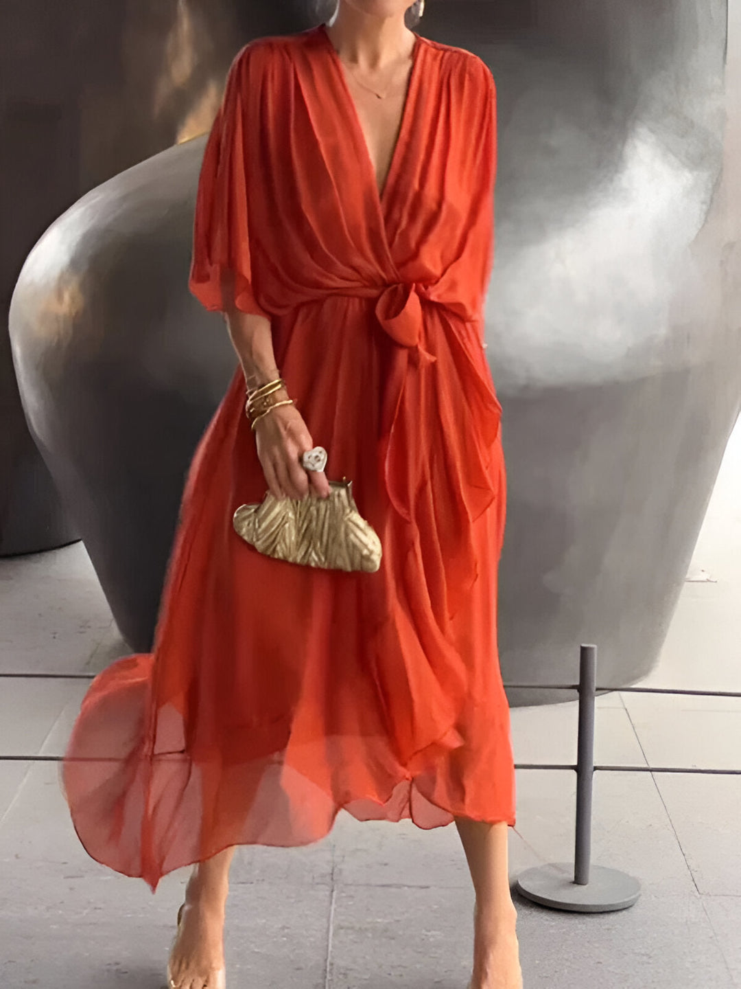 Claire™ | Effortless White Midi Dress for Women