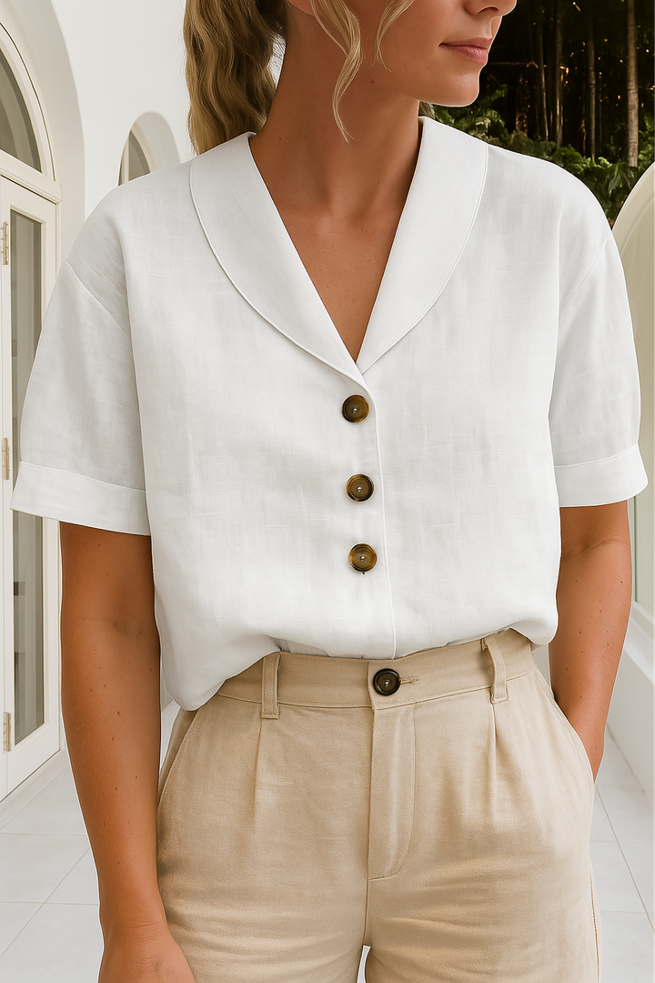 Cola™ | Elegant White Blouse for Summer