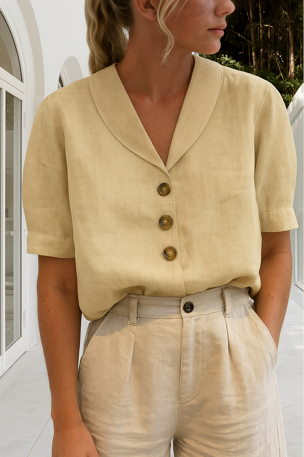 Cola™ | Elegant White Blouse for Summer