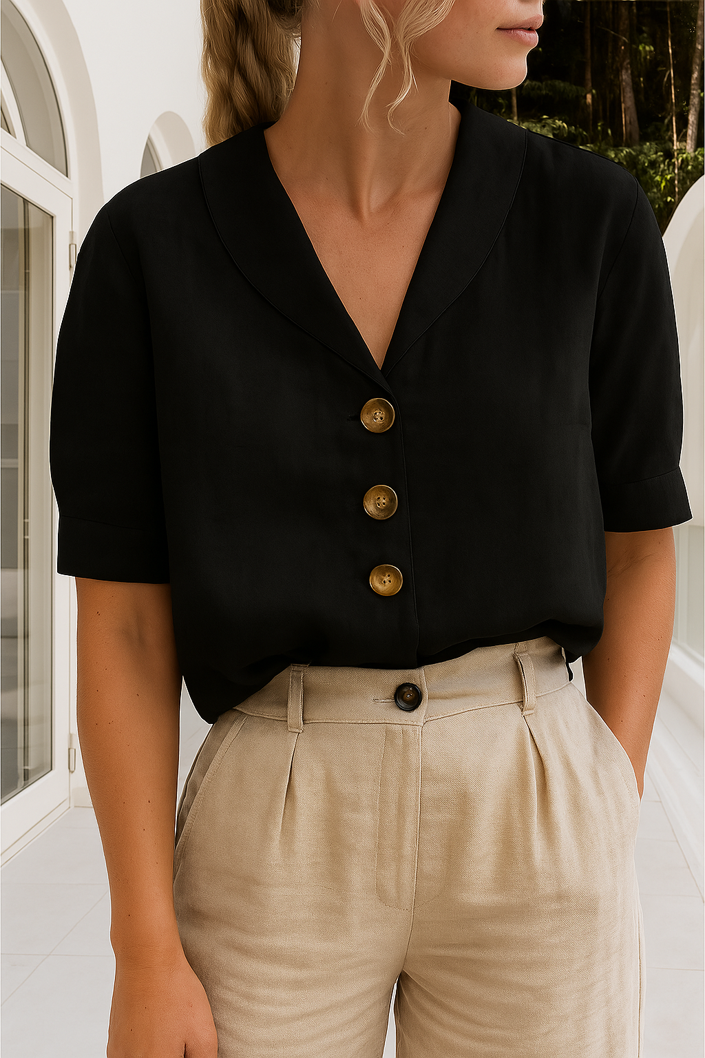 Cola™ | Elegant White Blouse for Summer