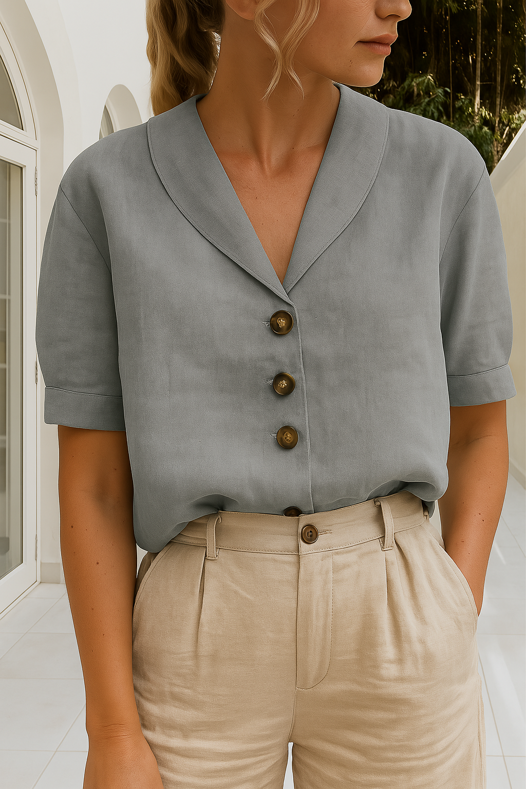Cola™ | Elegant White Blouse for Summer