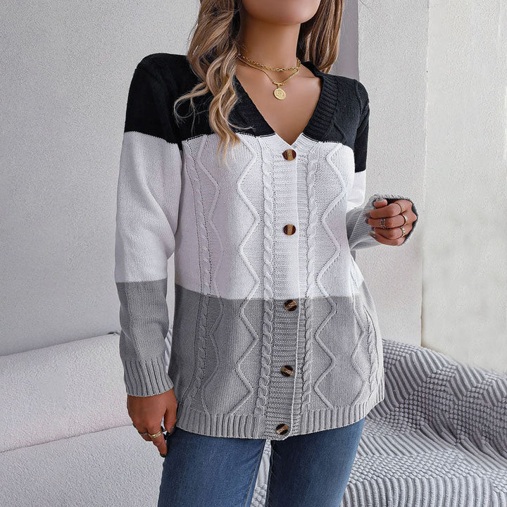 Color Block Long Cardigan - Stylish Knitwear for Women, All Seasons