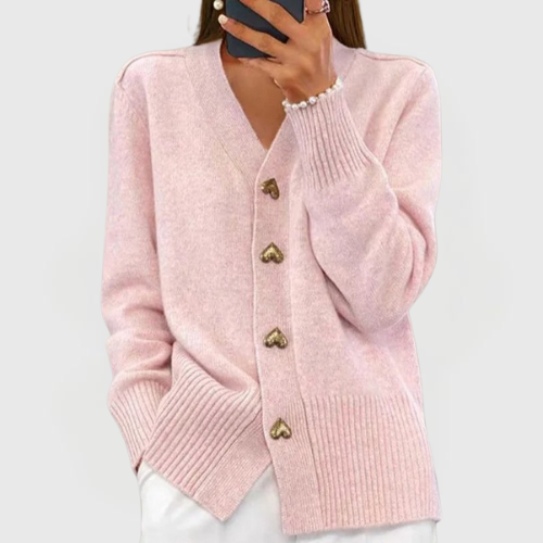Daniela | Heart Button Cardigan